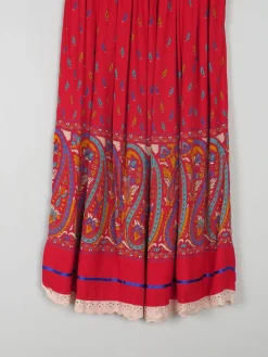 Vintage Red Printed Skirt 27