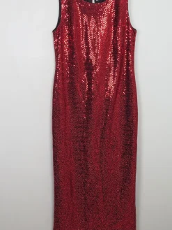 Vintage Red Sequin Dress 14