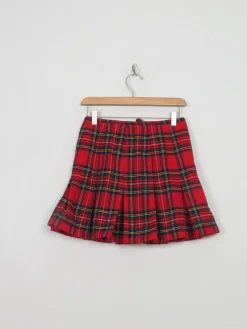 Vintage Red Tartan Mini Skirt S