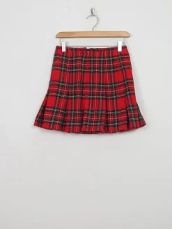 Vintage Red Tartan Mini Skirt S