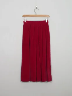 Vintage Red Velvet Skirt Midi XXS 24