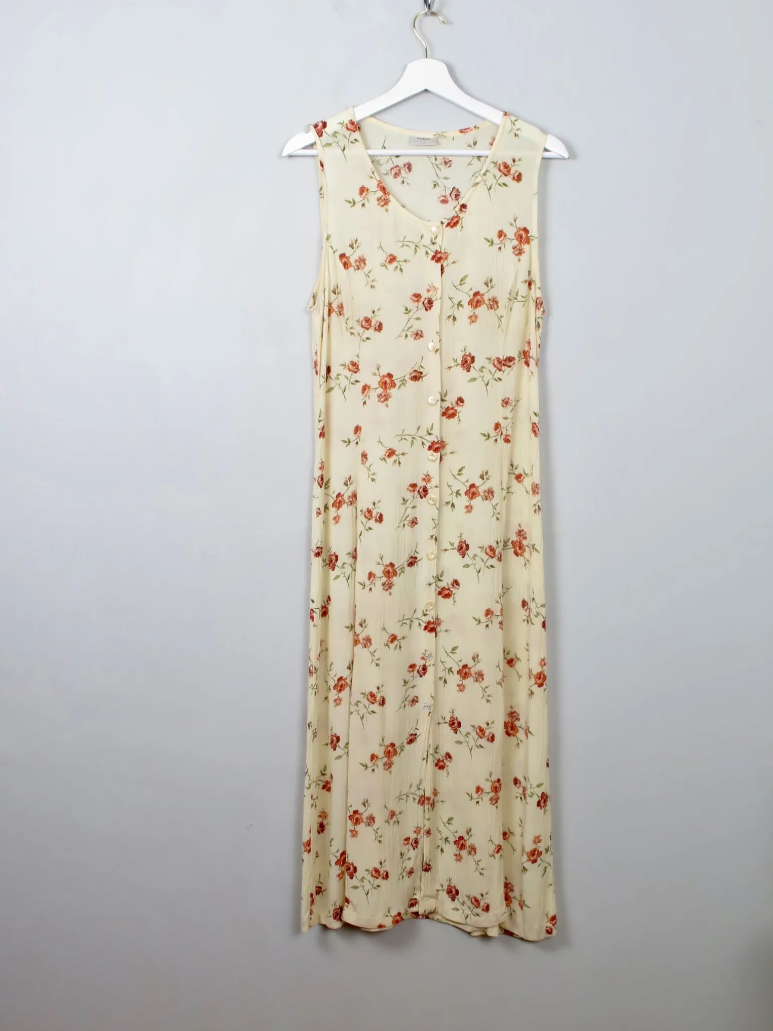 Vintage 90s Floral Buttermilk Dress S