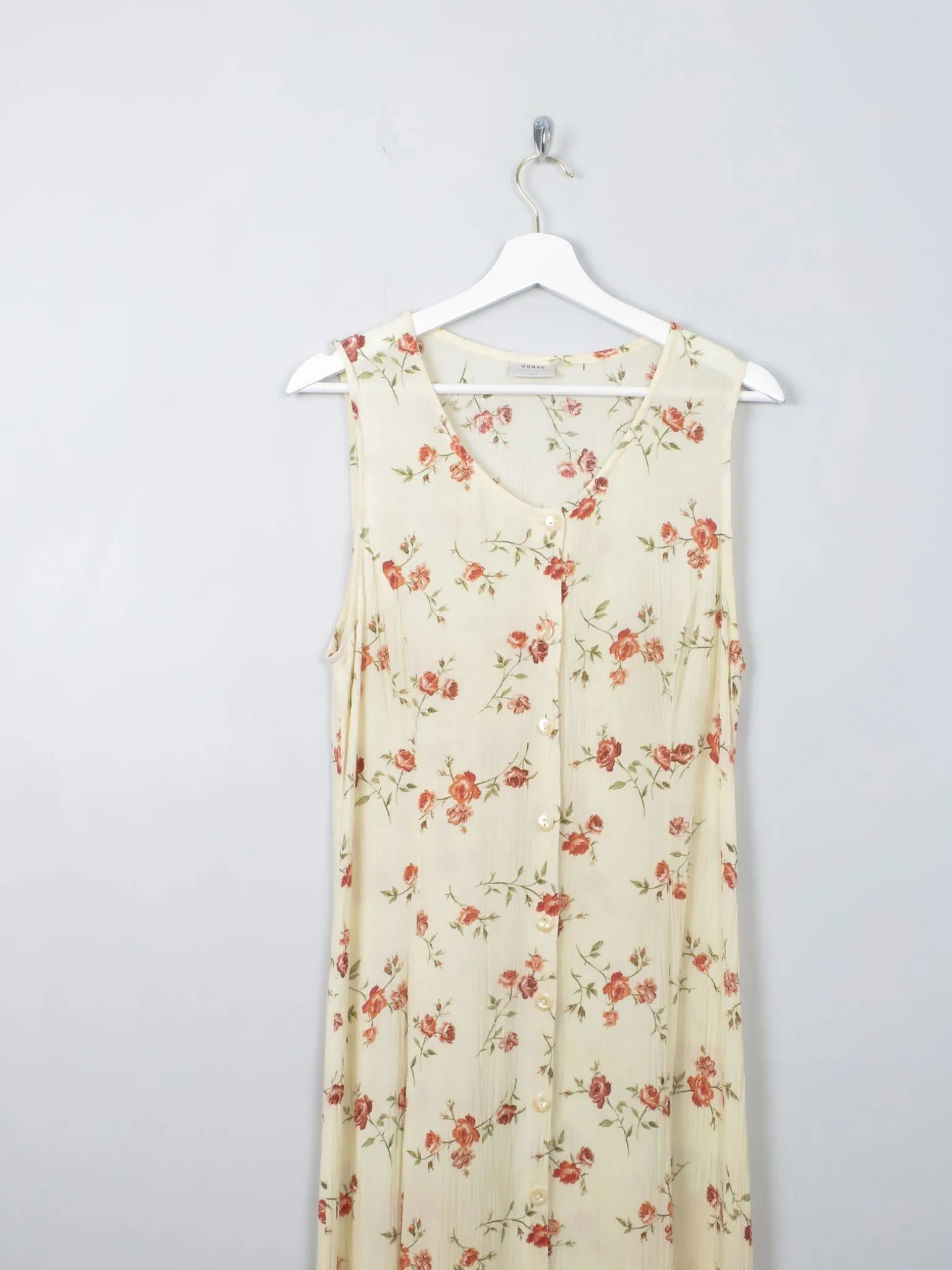 Vintage 90s Floral Buttermilk Dress S