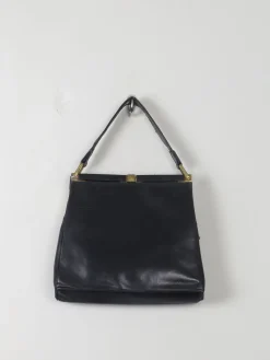 Vintage 1940s Navy Leather Handbag