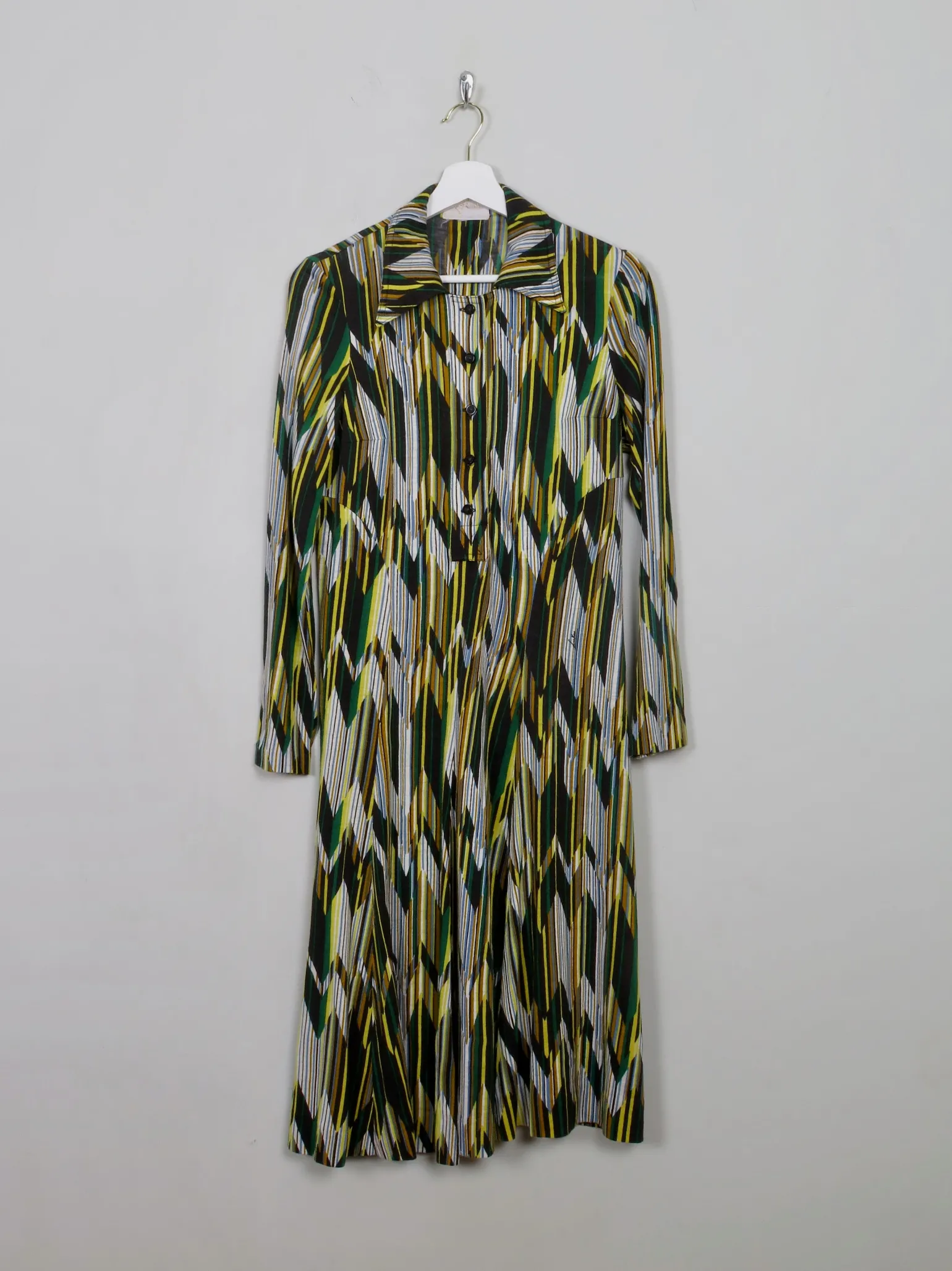 Vintage 1970s  Printed Shirt Dress 10/12