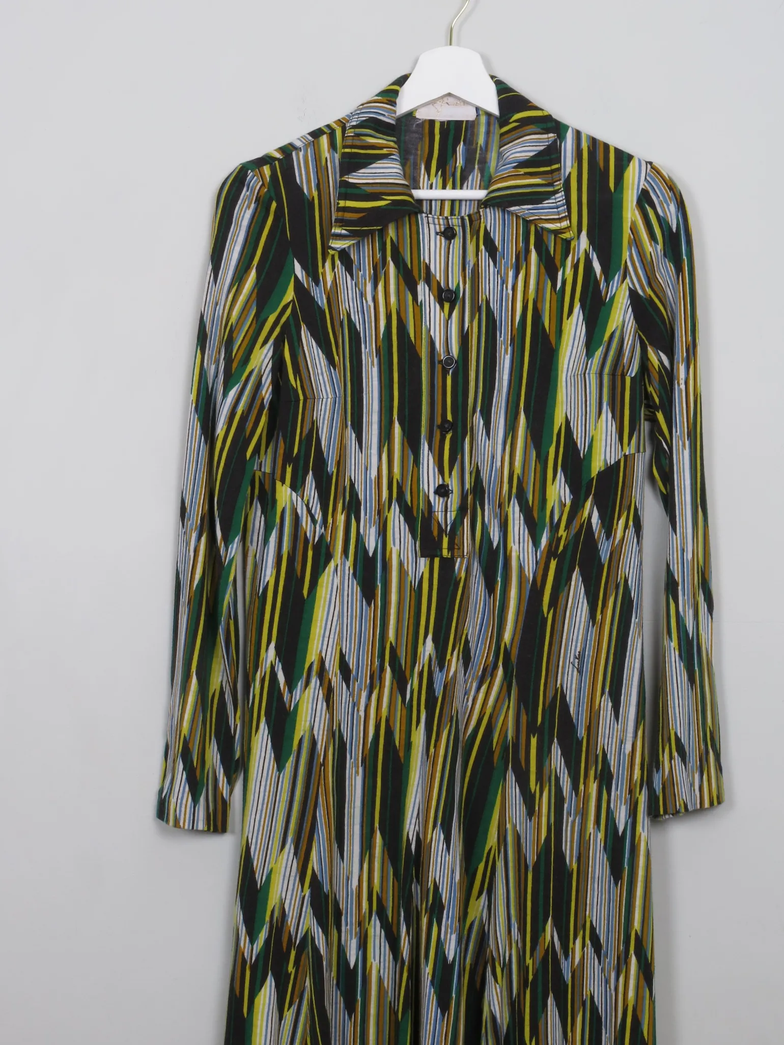 Vintage 1970s  Printed Shirt Dress 10/12