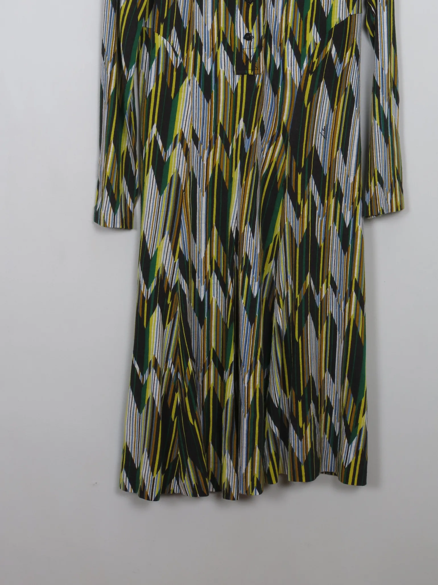Vintage 1970s  Printed Shirt Dress 10/12