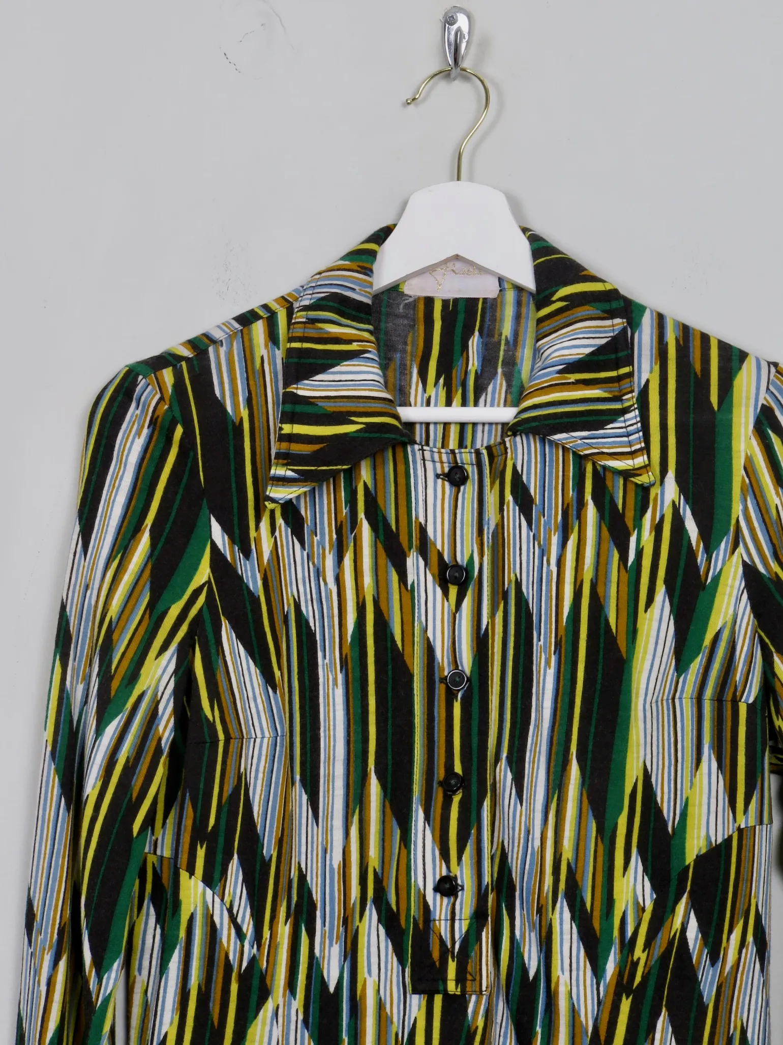 Vintage 1970s  Printed Shirt Dress 10/12
