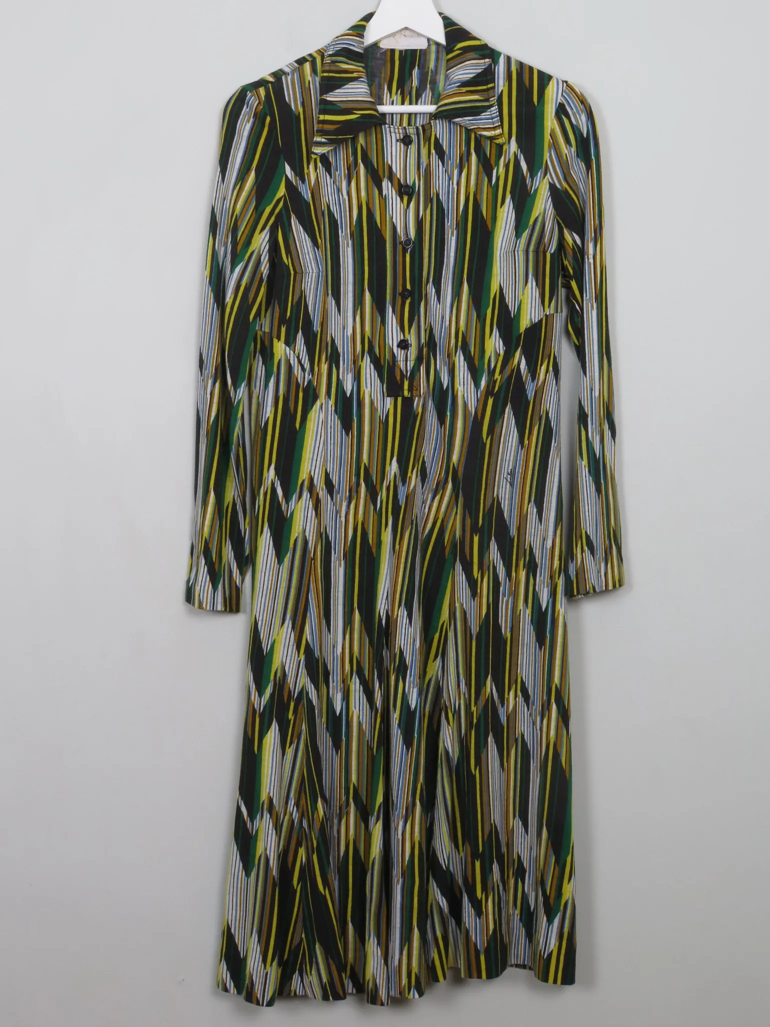 Vintage 1970s  Printed Shirt Dress 10/12