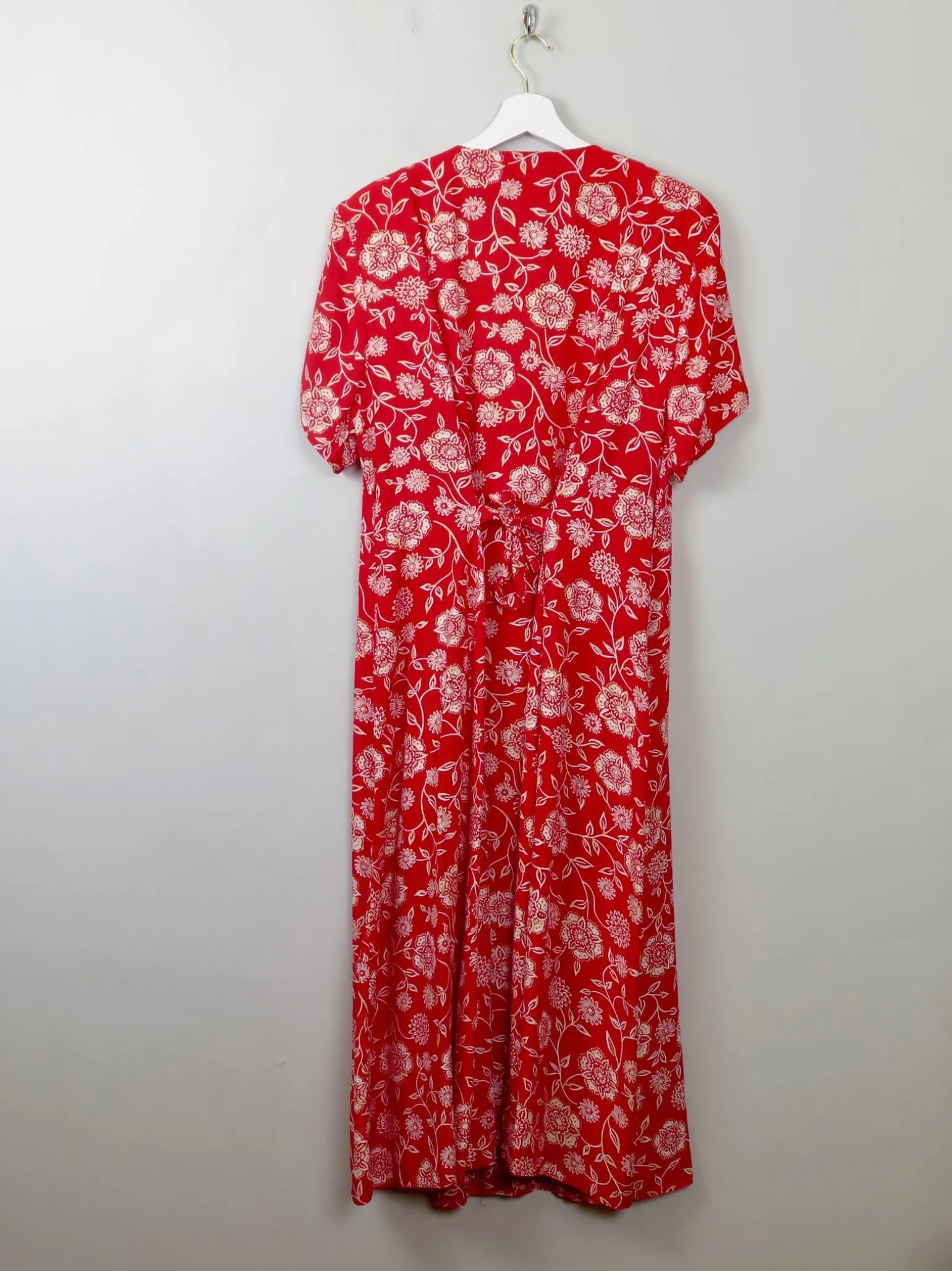 Vintage 90s Red Printed Tea Dress L/XL