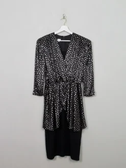 Vintage 1980s Silver & Black Dress S/M