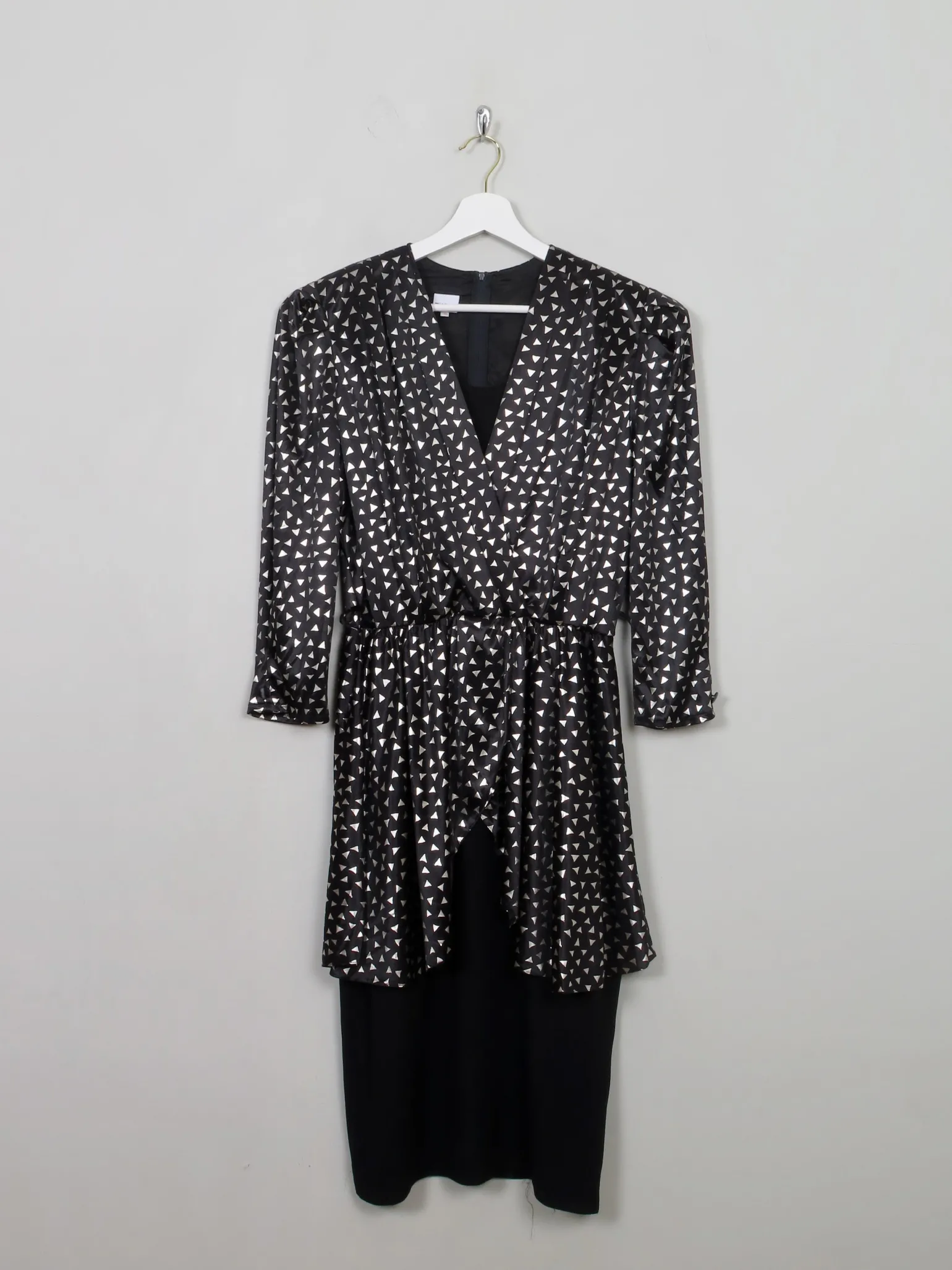 Vintage 1980s Silver & Black Dress S/M