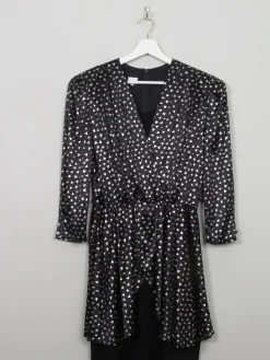 Vintage 1980s Silver & Black Dress S/M