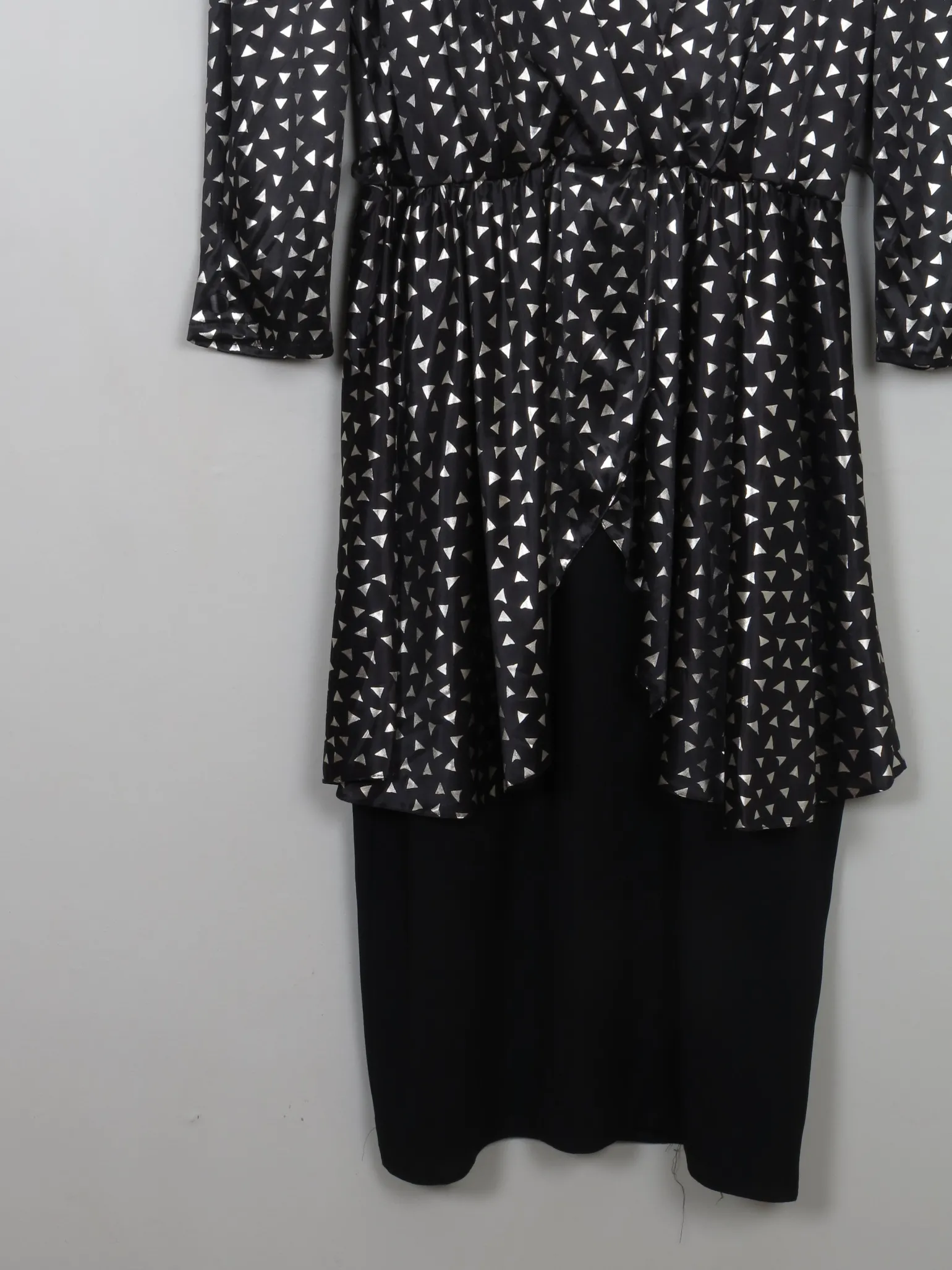 Vintage 1980s Silver & Black Dress S/M