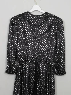 Vintage 1980s Silver & Black Dress S/M