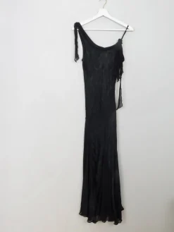 VIntage 1920s Style Black Bias Cut Dress 10/12