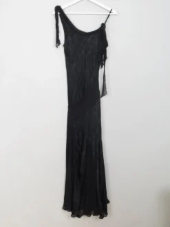 VIntage 1920s Style Black Bias Cut Dress 10/12