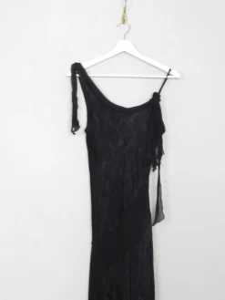 VIntage 1920s Style Black Bias Cut Dress 10/12