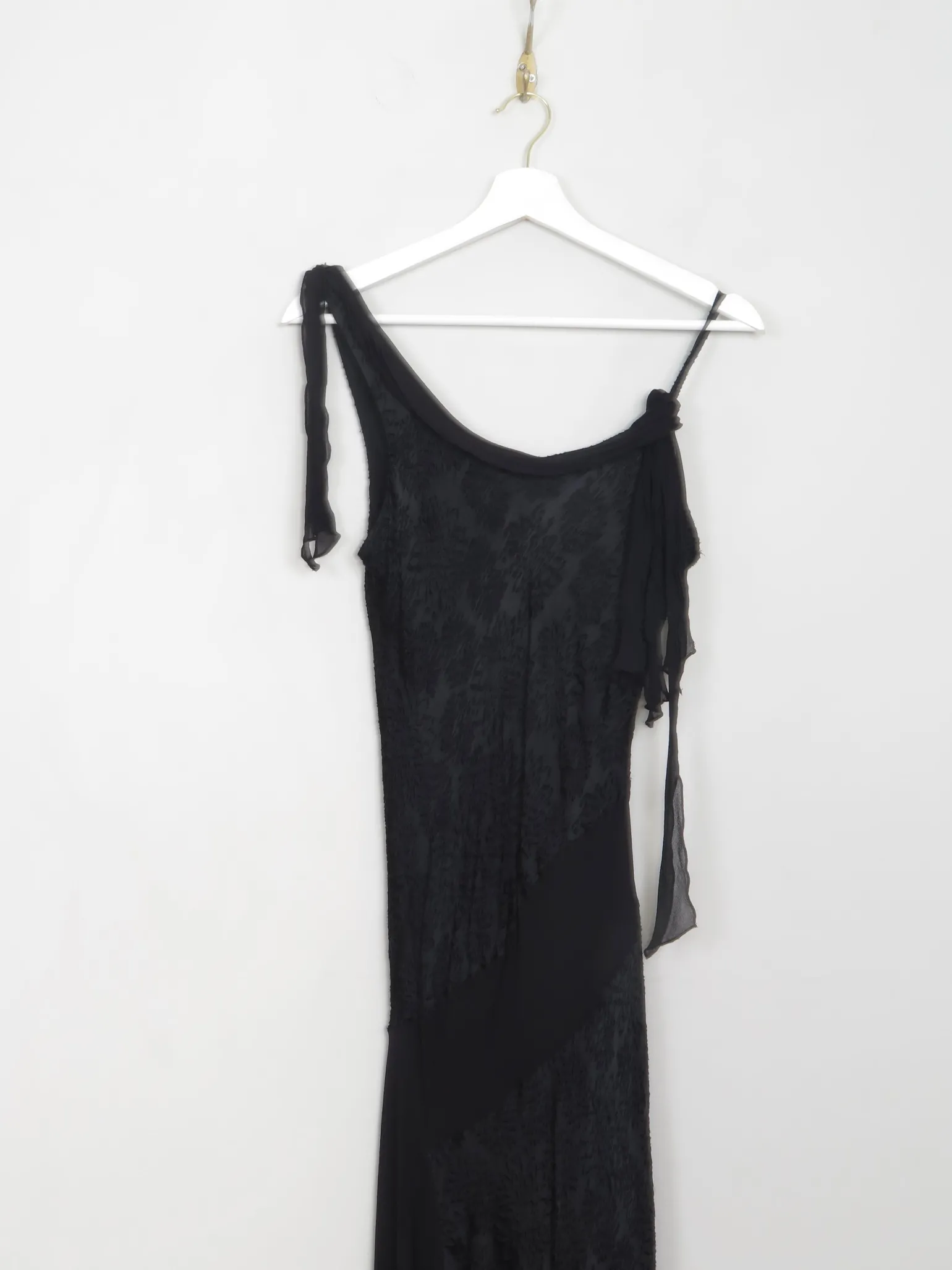 VIntage 1920s Style Black Bias Cut Dress 10/12
