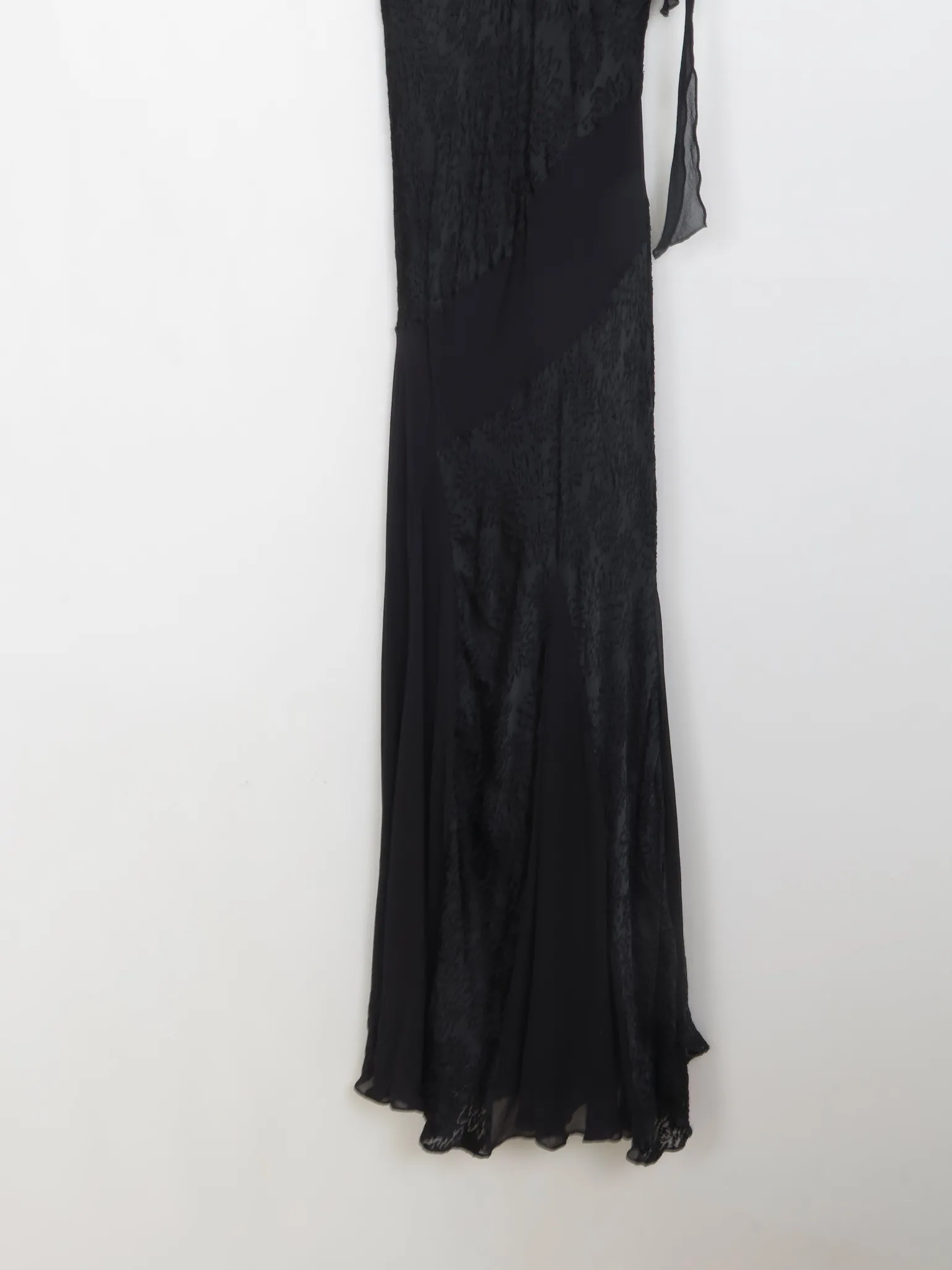 VIntage 1920s Style Black Bias Cut Dress 10/12