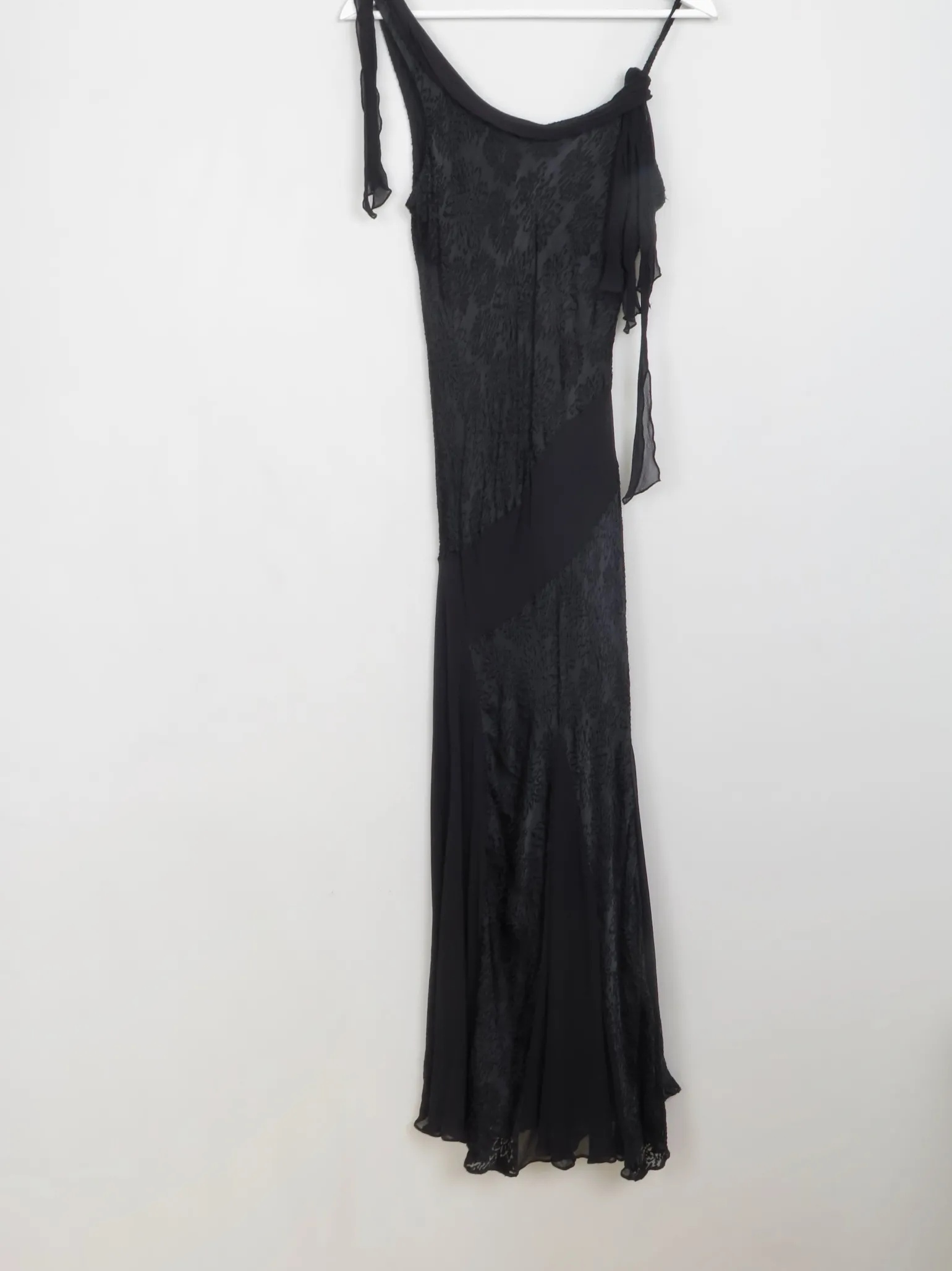 VIntage 1920s Style Black Bias Cut Dress 10/12