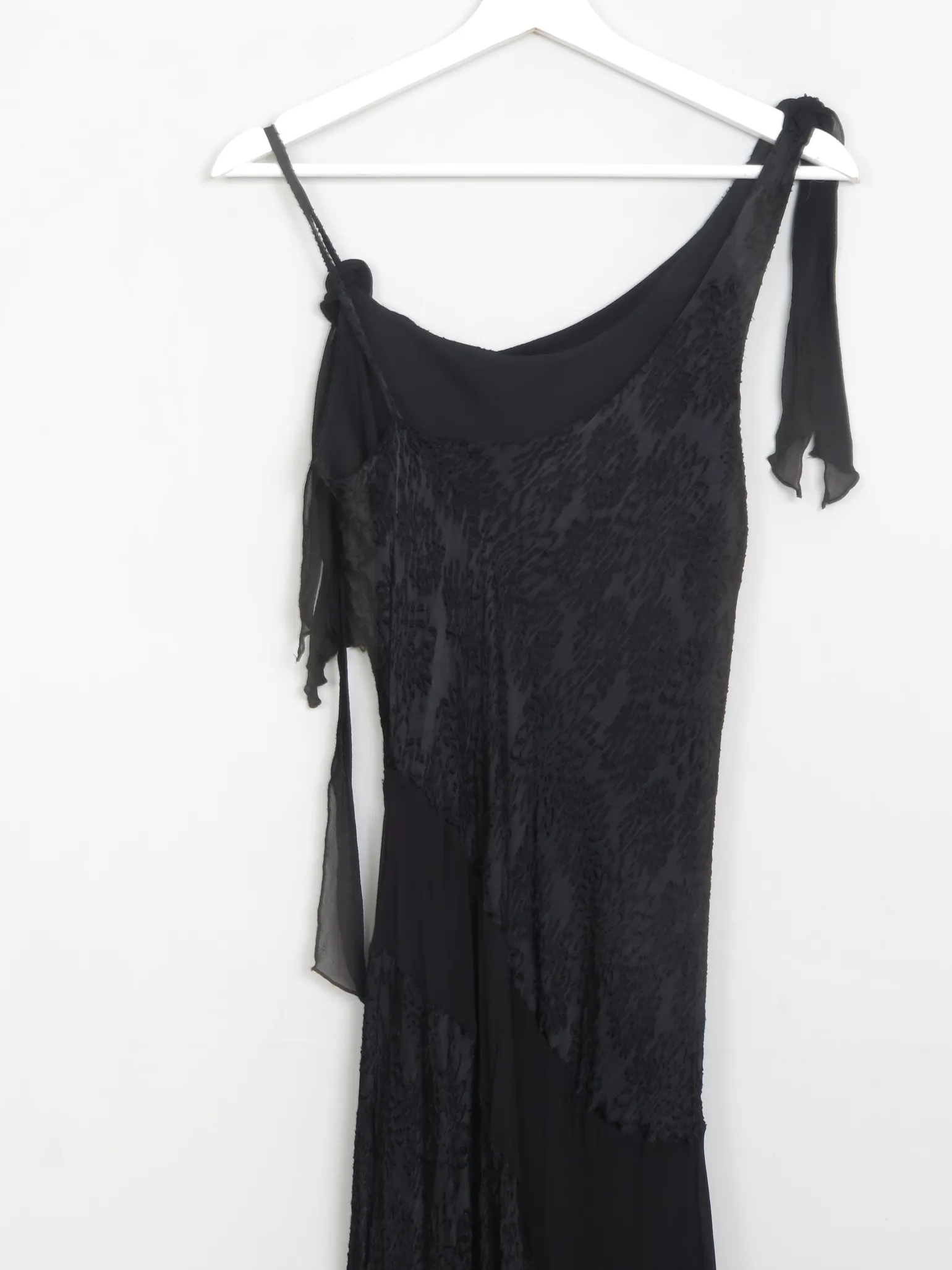 VIntage 1920s Style Black Bias Cut Dress 10/12