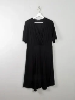Vintage 1940s  Style Black Dress Just In Case L