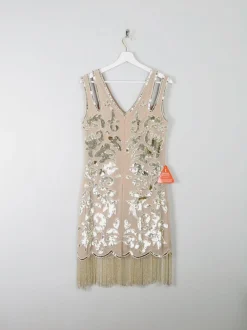 Vintage 1920s Style Charleston Flapper Beaded Dress New 10