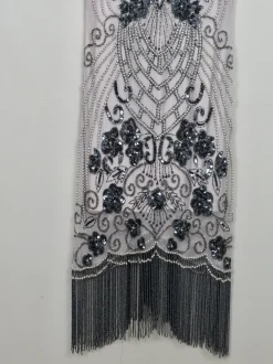 Vintage 1920s Style Grey & Mauve Beaded Dress