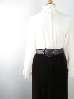 Vintage 1970s Velvet With Lurex Pinstripes S