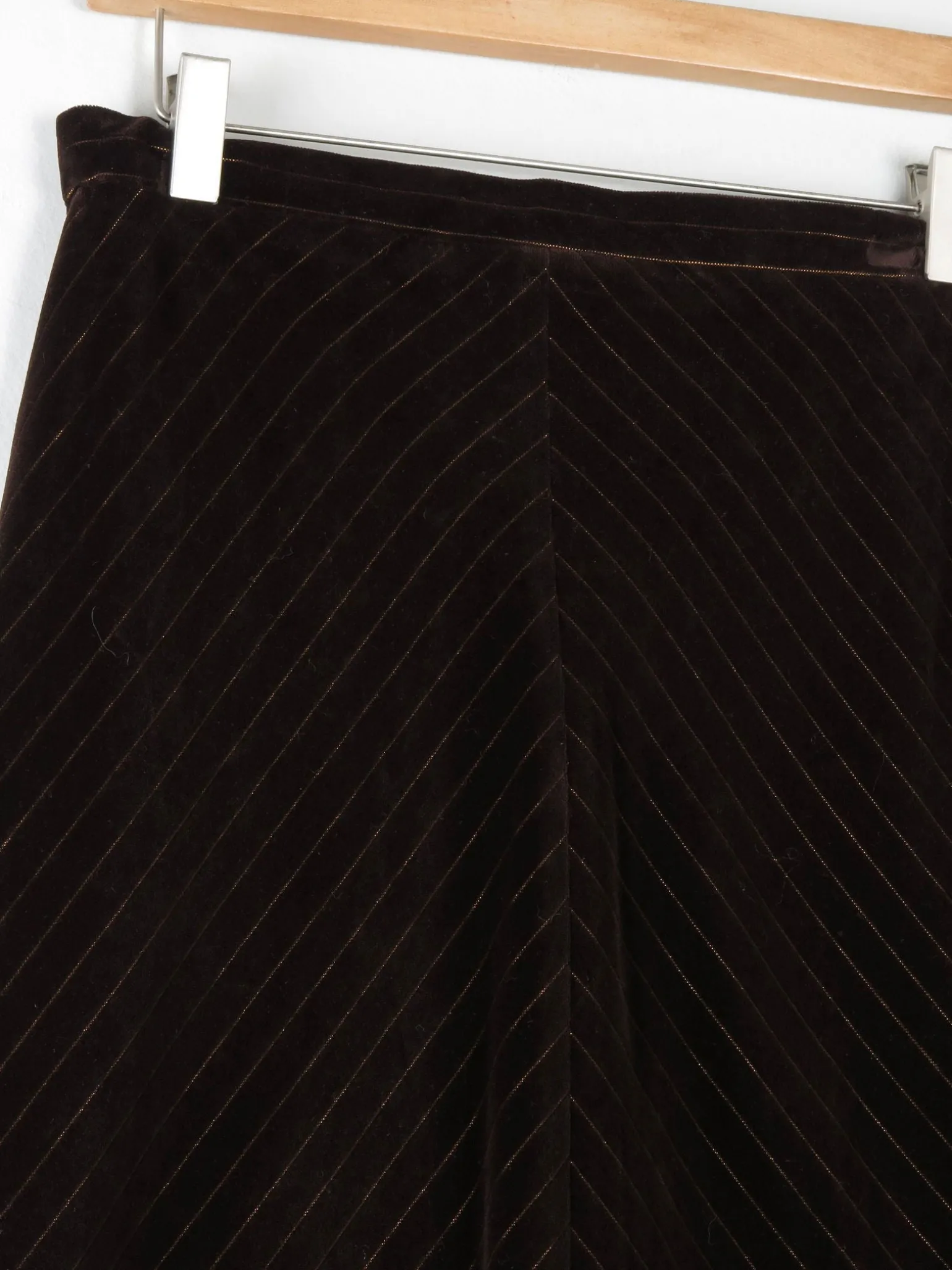 Vintage 1970s Velvet With Lurex Pinstripes S