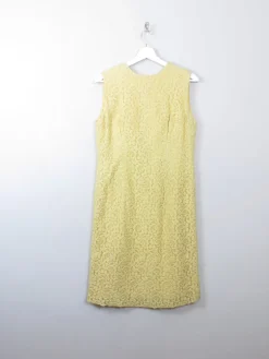 Vintage 1960s Yellow Lace Dress M