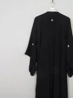 Vintage Silk & Wool Black & Embellished Kimono S/M