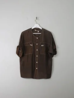 Vintage Silk Brown Blouse M