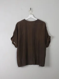 Vintage Silk Brown Blouse M