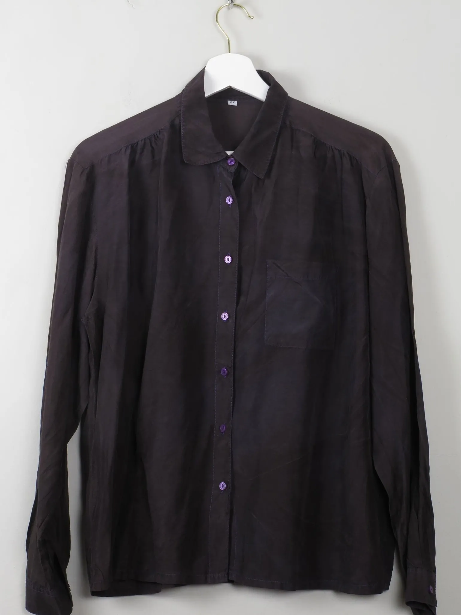 Vintage Silk Long Sleeved Silk Blouse S