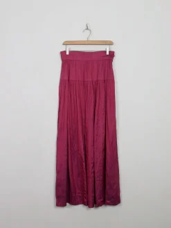 Vintage Silk Pink/Purple Taffeta Maxi Skirt S