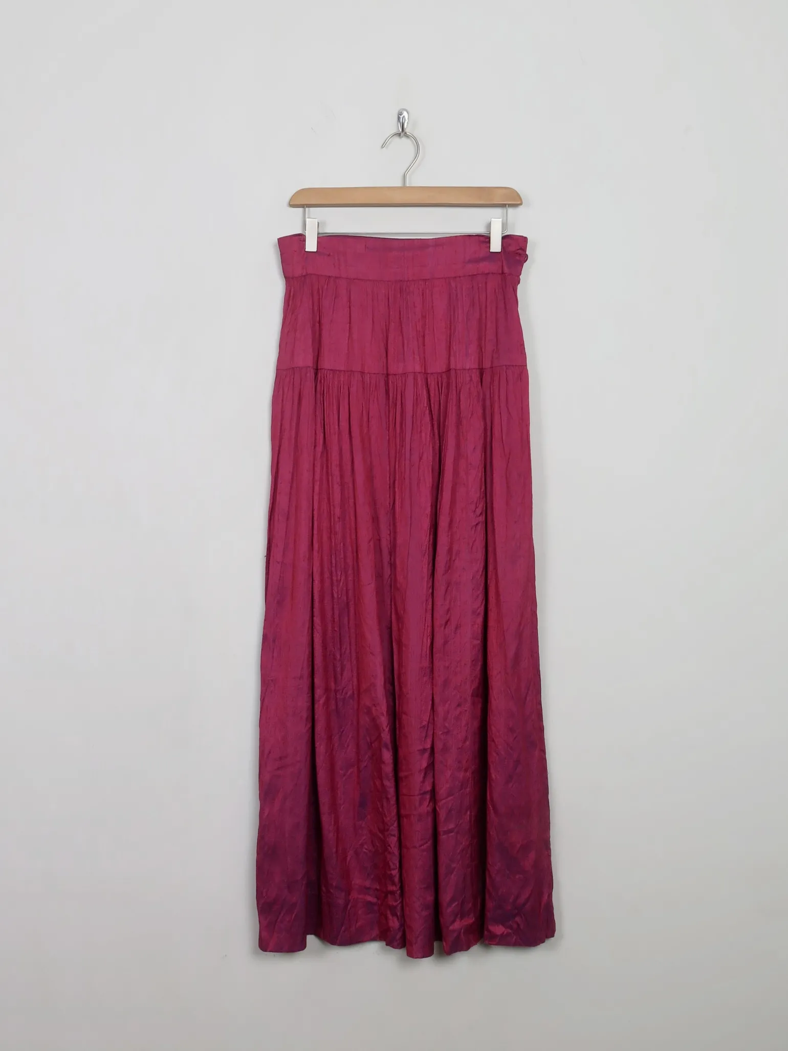 Vintage Silk Pink/Purple Taffeta Maxi Skirt S