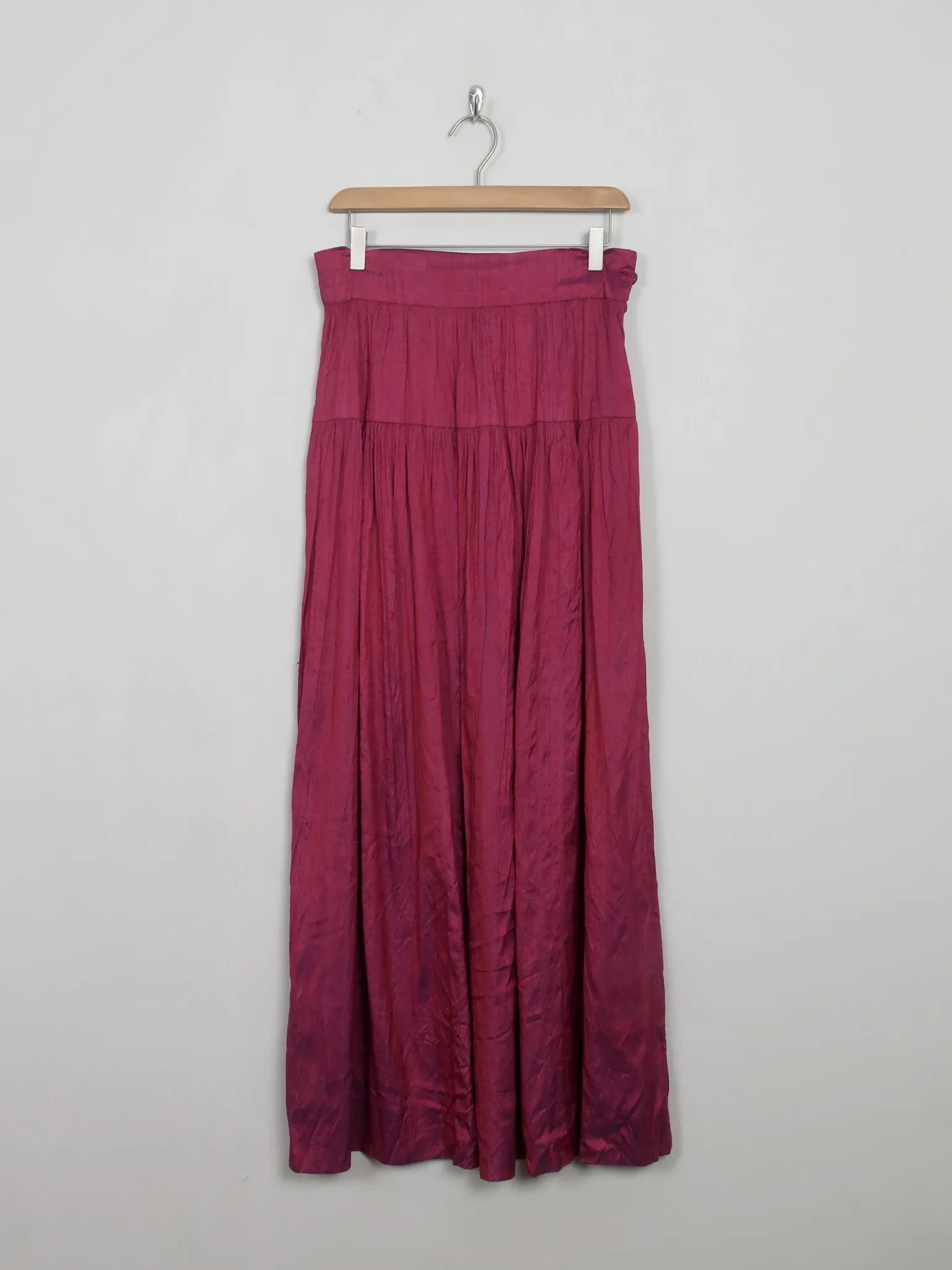 Vintage Silk Pink/Purple Taffeta Maxi Skirt S
