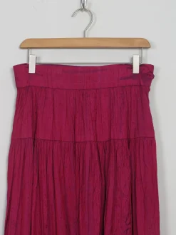 Vintage Silk Pink/Purple Taffeta Maxi Skirt S