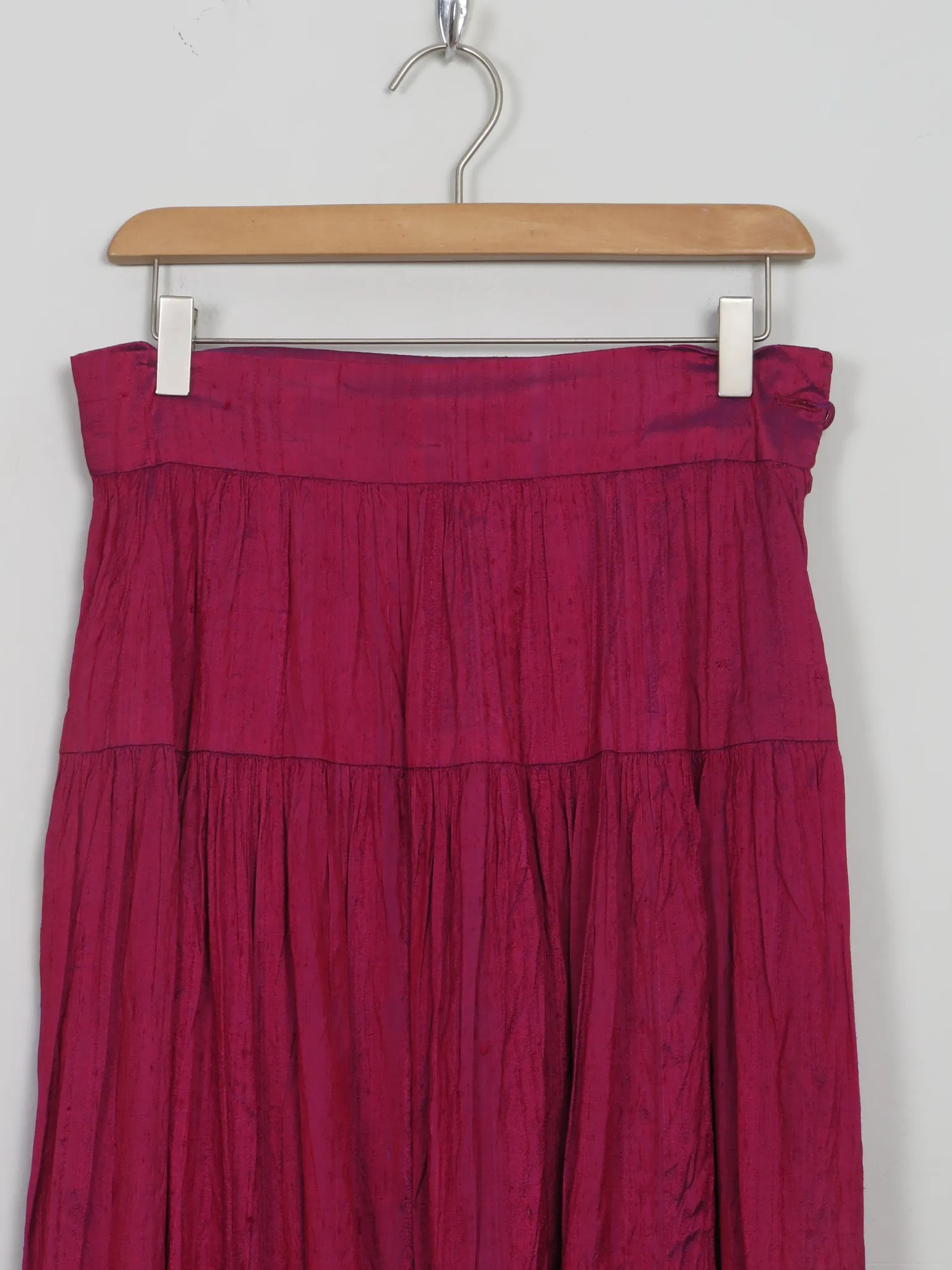 Vintage Silk Pink/Purple Taffeta Maxi Skirt S