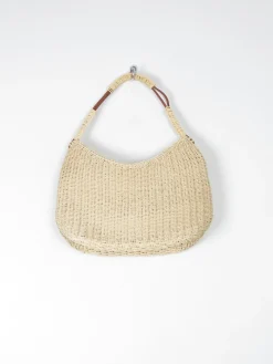 Vintage Straw Shoulder Bag Cream