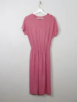 Vintage Striped Red & Grey Dress S/M