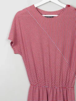 Vintage Striped Red & Grey Dress S/M