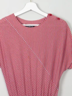 Vintage Striped Red & Grey Dress S/M