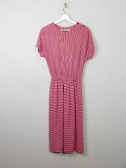 Vintage Striped Red & Grey Dress S/M