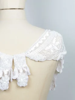 Vintage Style Beaded White Cape/Collar One Size New