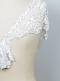 Vintage Style Beaded White Cape/Collar One Size New