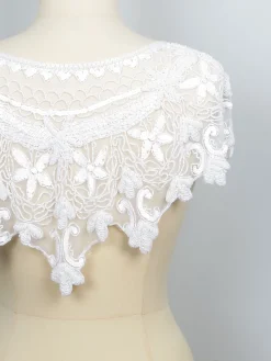 Vintage Style Beaded White Cape/Collar One Size New