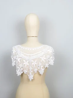 Vintage Style Beaded White Cape/Collar One Size New